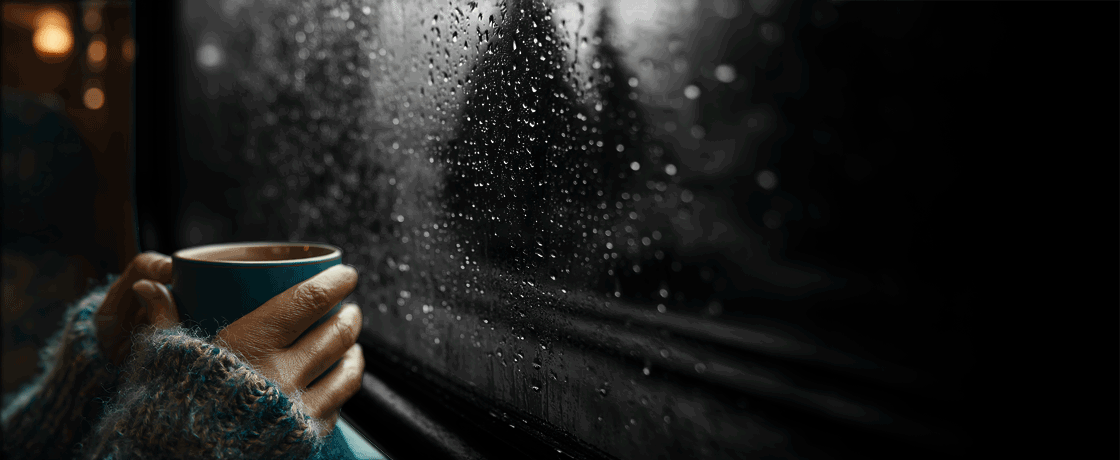 Rural landscape storm outside