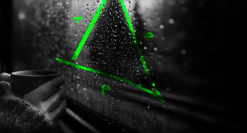 Raining outdoors, cup of tea